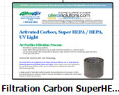 SuperHEPA, True Medical Grade HEPA, UV Ultraviolet Light, Activated Carbon Odor Chemical Gas Filtration