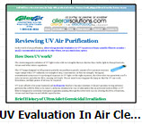 UV Evaluation In Air Purifiers