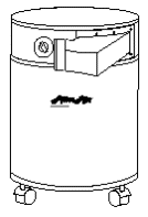 The negative air configuration draws the contaminated air in through the bottom of the unit and blows it out through the top.